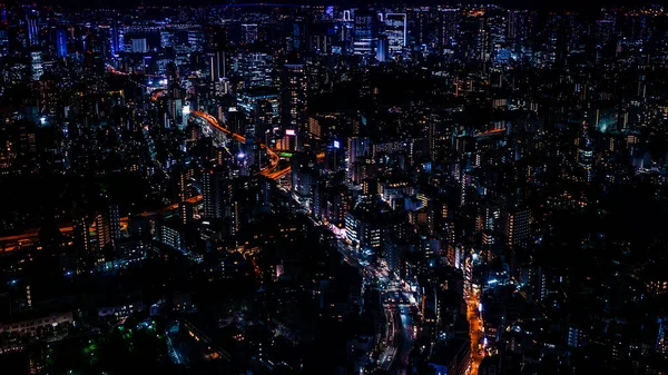 Japonya Geceleri Güzel Tokyo Şehrine Bakan Modern Şehir Silueti Şehir — Stok fotoğraf