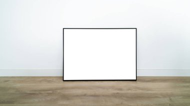 Siyah çerçeveli beyaz poster tasarlamanız için. Tasarım önizlemeniz için iyi bir düzen oluşturun. Kopya alanı ile çerçeve modellemesi.