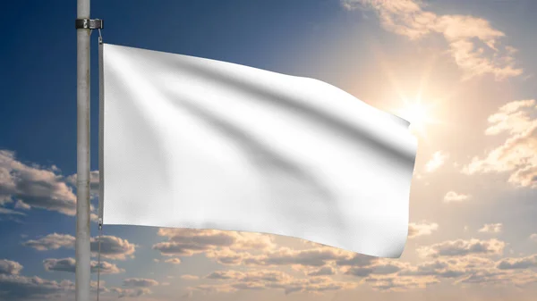 Flaggenmockup Für Sie Design Mit Kumuluswolken Himmel Und Sonne Licht — Stockfoto