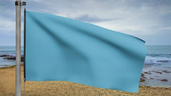 Flag Mockup You Design Beach Blue Sky Cloud Layout Mock — Photo