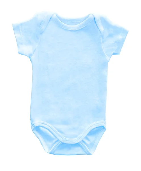 Mockup Prázdné Modré Baby Bodysuit Pro Chlapce Bílého Pozadí Rozvržení Royalty Free Stock Obrázky
