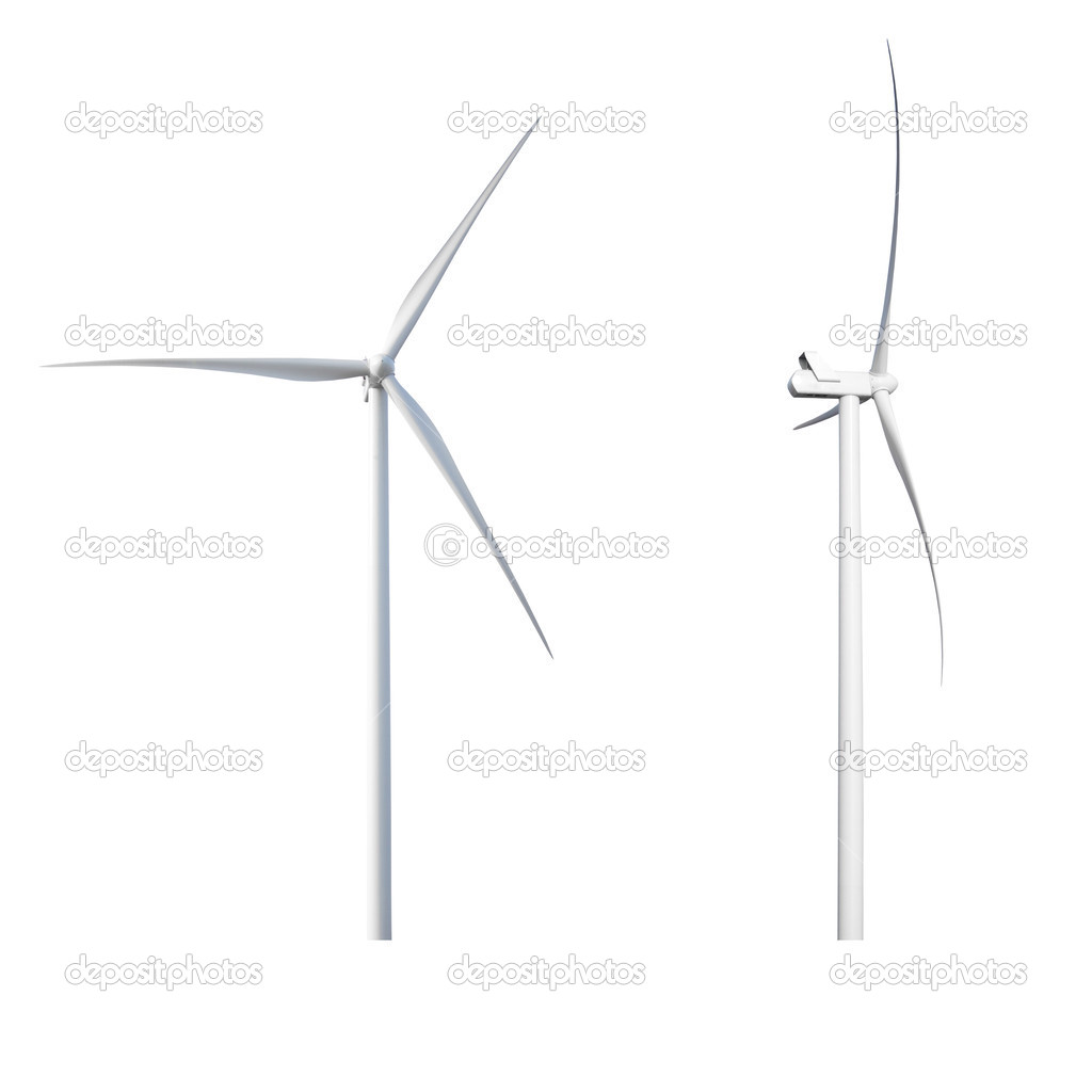 wind generators on a white background