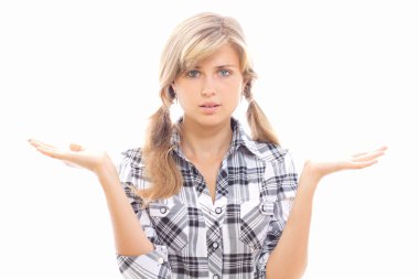 güzel akıllı kız bir eğitim almak için nerede olduğunu düşünüyor.