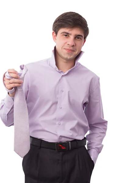 Человек в рубашке и галстуке — стоковое фото