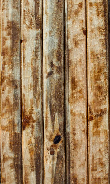 Vertical Background Lacquered Burnt Wood Texture Shiny Water Drops Rain — Stock Photo, Image