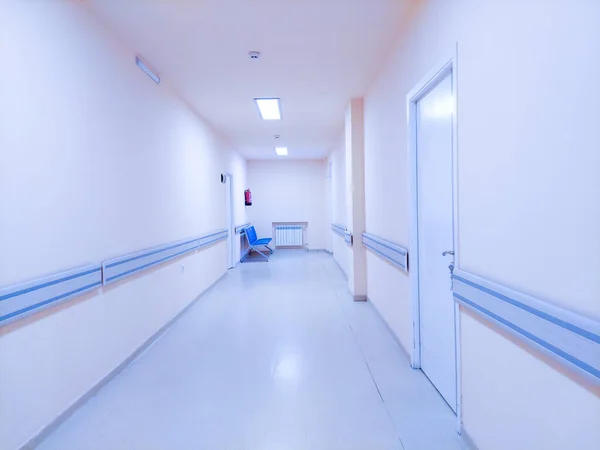 Corridoio Dell Ospedale Clinica Medica Sala Attesa Edifici Medici Porte — Foto Stock