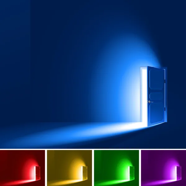 Licht door een deur — Stockvector