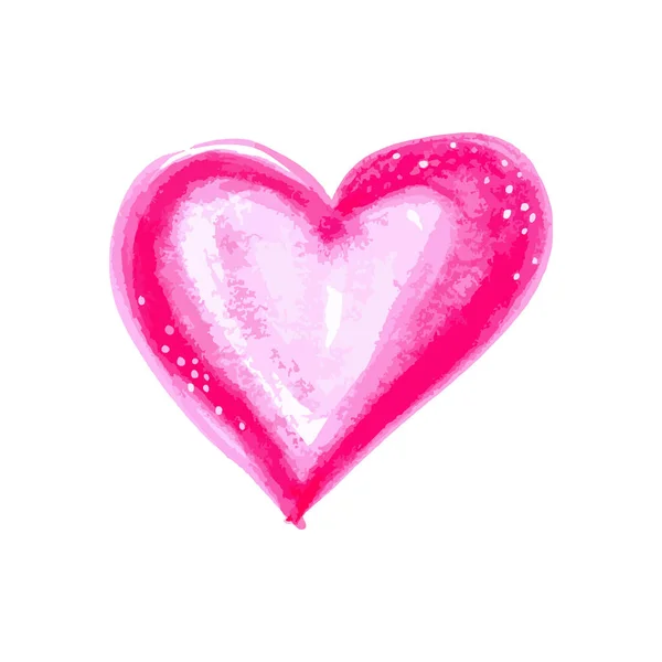 Drawn Heart White Background Watercolor Illustrations — Foto Stock