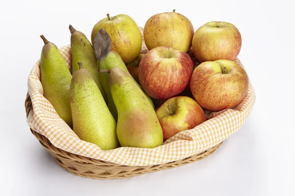 Basket of apples and pears — Stock Photo, Image