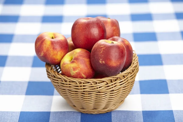 Basket of nectarines — Stock Photo, Image