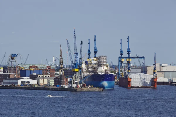 Hamburg - port (przegląd) — Zdjęcie stockowe