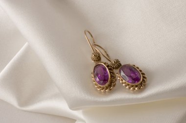 Earrings with alexandrite clipart