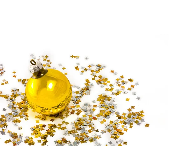 Yellow christmas-tree decorations — Stock Photo, Image