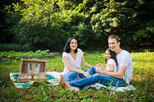 Piquenique familiar em um parque — Fotografia de Stock