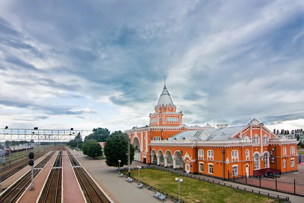 Järnvägsstationen i Tjernihiv Stockbild