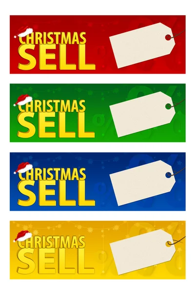 Four banners with labels — Stock Photo, Image