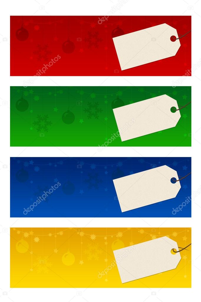 Four christmas banners