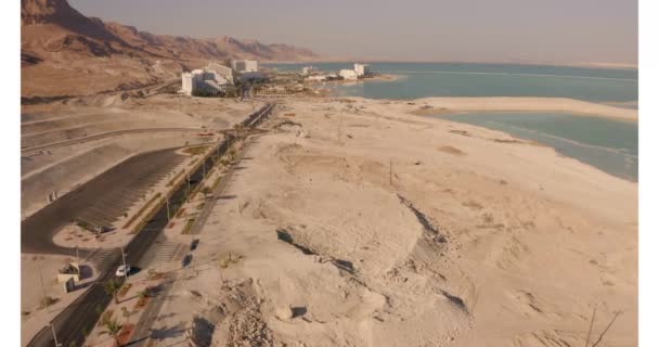 Vista Aerea Sulla Zona Turistica Mar Morto Israele — Video Stock