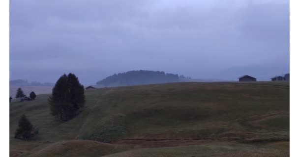 Mañana Brumosa Seiser Alm Los Alpes Dolomitas — Vídeos de Stock