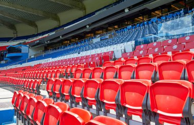 At the tribunes of Parc des Princes arena - the official playground of FC PSG