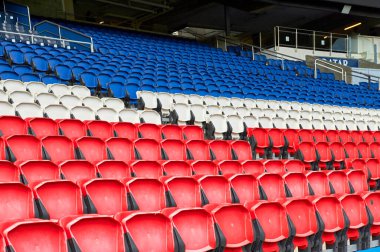 Trecolor tribunes at Parc des Princes arena - the official playground of FC PSG