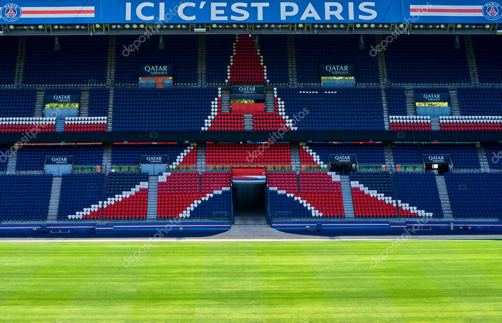 Pitch view at Parc des Princes arena - the official playground of FC PSG