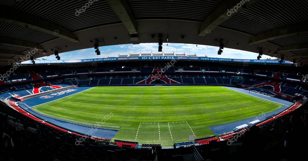 Pitch view at Parc des Princes arena - the official playground of FC PSG