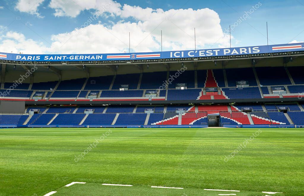 Pitch view at Parc des Princes arena - the official playground of FC PSG