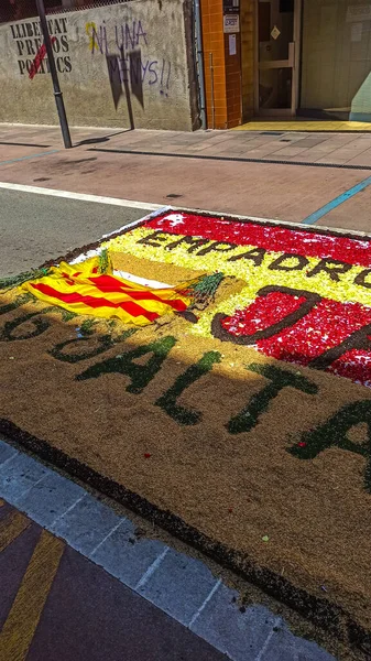 Alfombras Flores Naturales Festival Corpus Christi Arbcies Espaa 2021 — Foto Stock