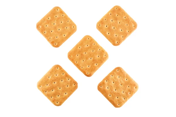 Crackers su uno sfondo isolato — Foto Stock