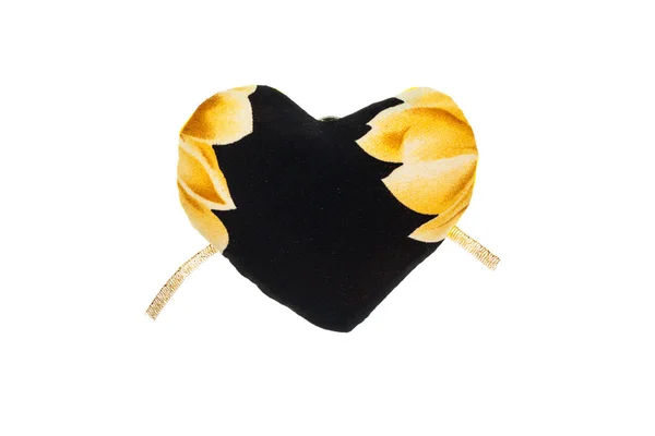 Corazón símbolo negro-amarillo — Foto de Stock
