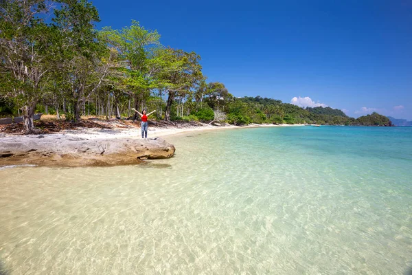 Praias Bonitas Koh Ngai Sul Costa Andaman Província Krabi Tailândia — Fotografia de Stock