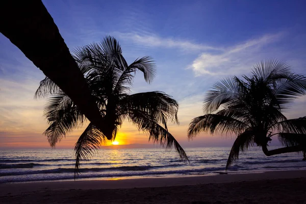 Sommar Landskap Tropiska Koh Kood Island Thailand Färgglada Sunset Panorama — Stockfoto