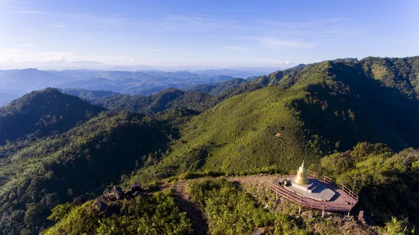 Drone Fotografia Aérea Viagem Mais Alto Mountain Pai Vista Montanha — Fotografia de Stock