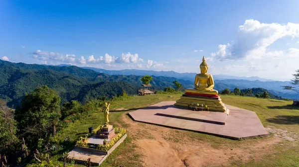 Aerial Photograph Drone Big Buddha Viewpoint Ban Huai Hom Subdistrict — 스톡 사진