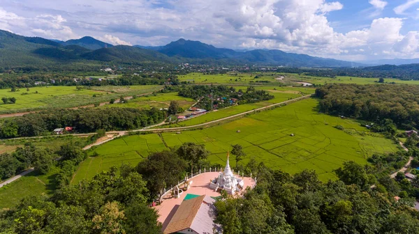 Flygfoto Wat Phra Att Chom Kitti Det Ligger Västra Mae — Stockfoto