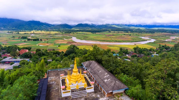 Bezpilotní Letecká Fotografie Wat Pha Pha Mae Katuan Subdistrict Sop — Stock fotografie