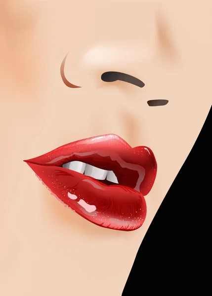ベクトル図の赤い唇 — ストックベクタ