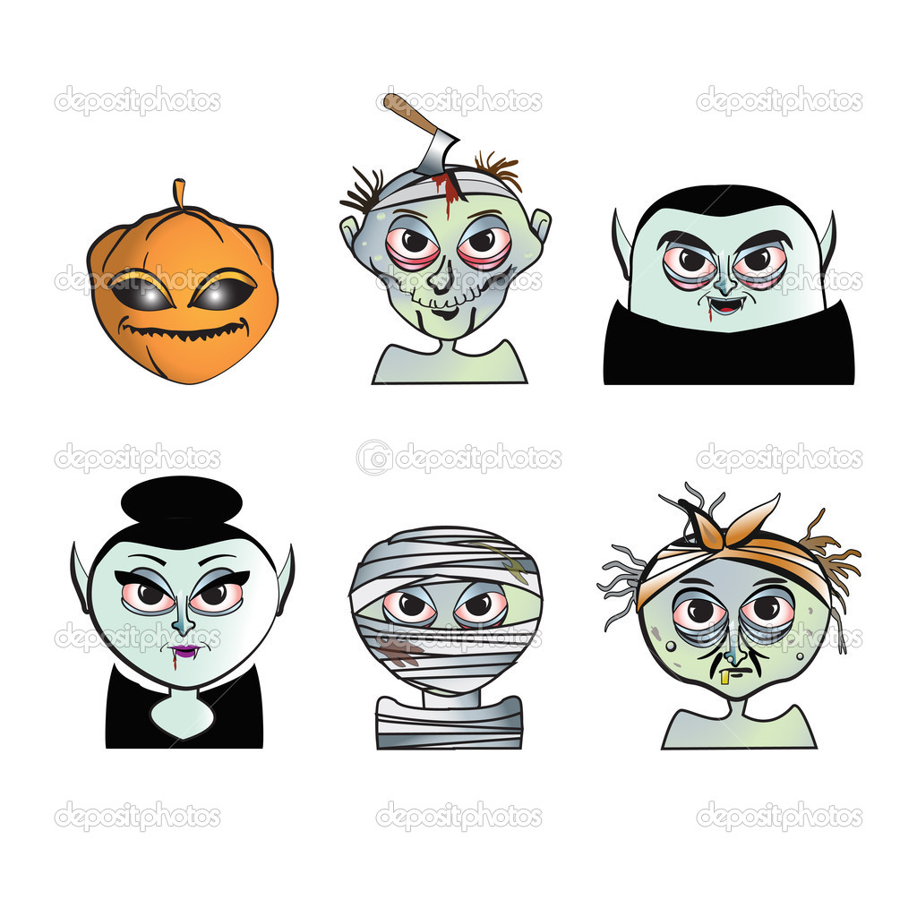 Halloween collection isolated on white background