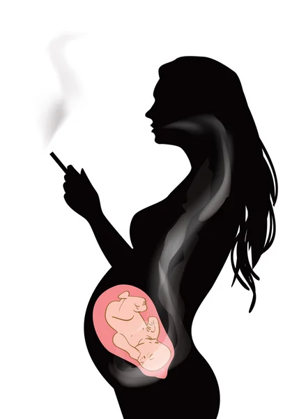 Zákaz kouření v těhotenství — Stockový vektor