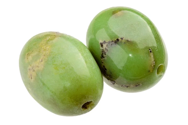 Pair of Chrysoprase beads — Stock Photo, Image