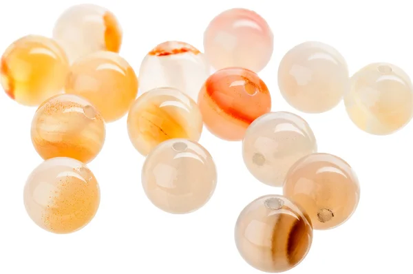 Round orange agate beads — Stock Photo, Image