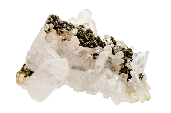 Κρύσταλλοι χαλαζία στο πέτρωμα — Φωτογραφία Αρχείου