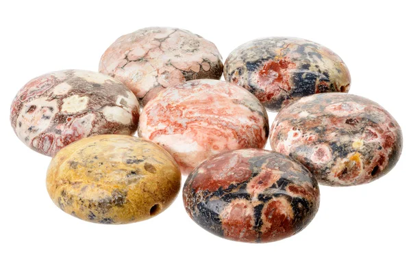 Spotted jasper coin beads — Stock Photo, Image