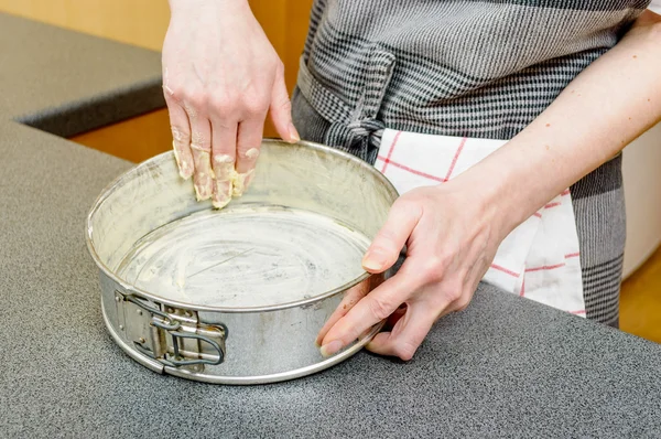 Smearing butter — Stock Photo, Image