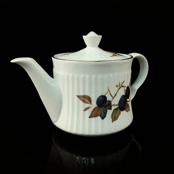 Antike Figur Teekanne Mit Handbemalung Retro Tee Set Mit Floralem — Stockfoto