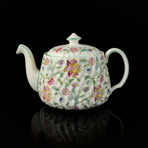 Antique Figured Teapot Hand Painting Retro Tea Set Floral Pattern — Stock Photo, Image
