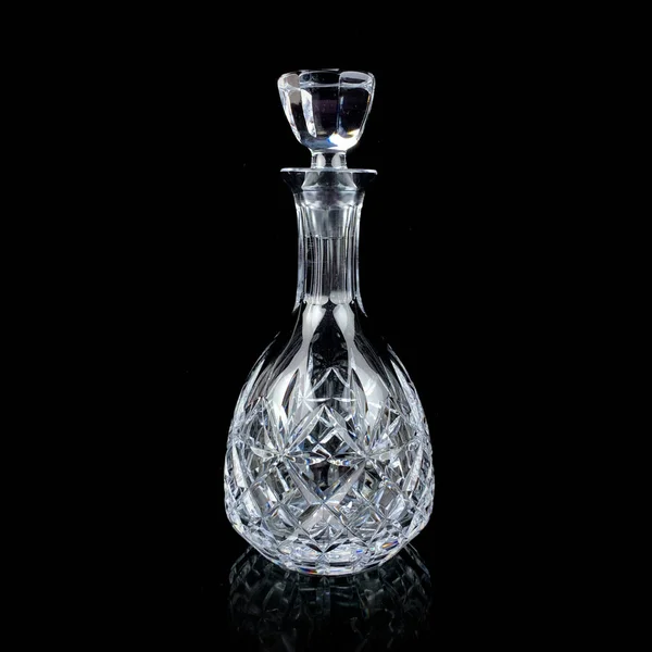 Antieke Glazen Decanter Met Geometrisch Patroon Retro Decanter Voor Alcohol — Stockfoto