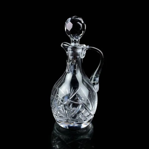 Antieke Glazen Decanter Met Geometrisch Patroon Retro Decanter Voor Alcohol — Stockfoto