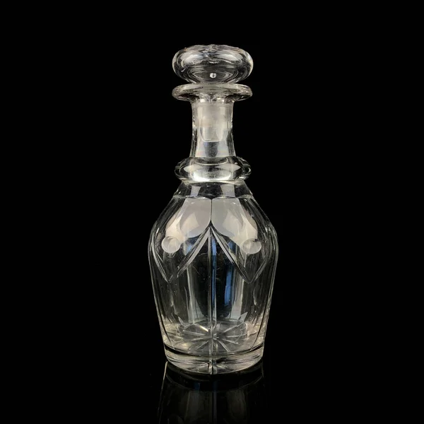 Antieke Glazen Decanter Met Geometrisch Patroon Retro Decanter Voor Alcohol — Stockfoto